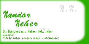 nandor neher business card